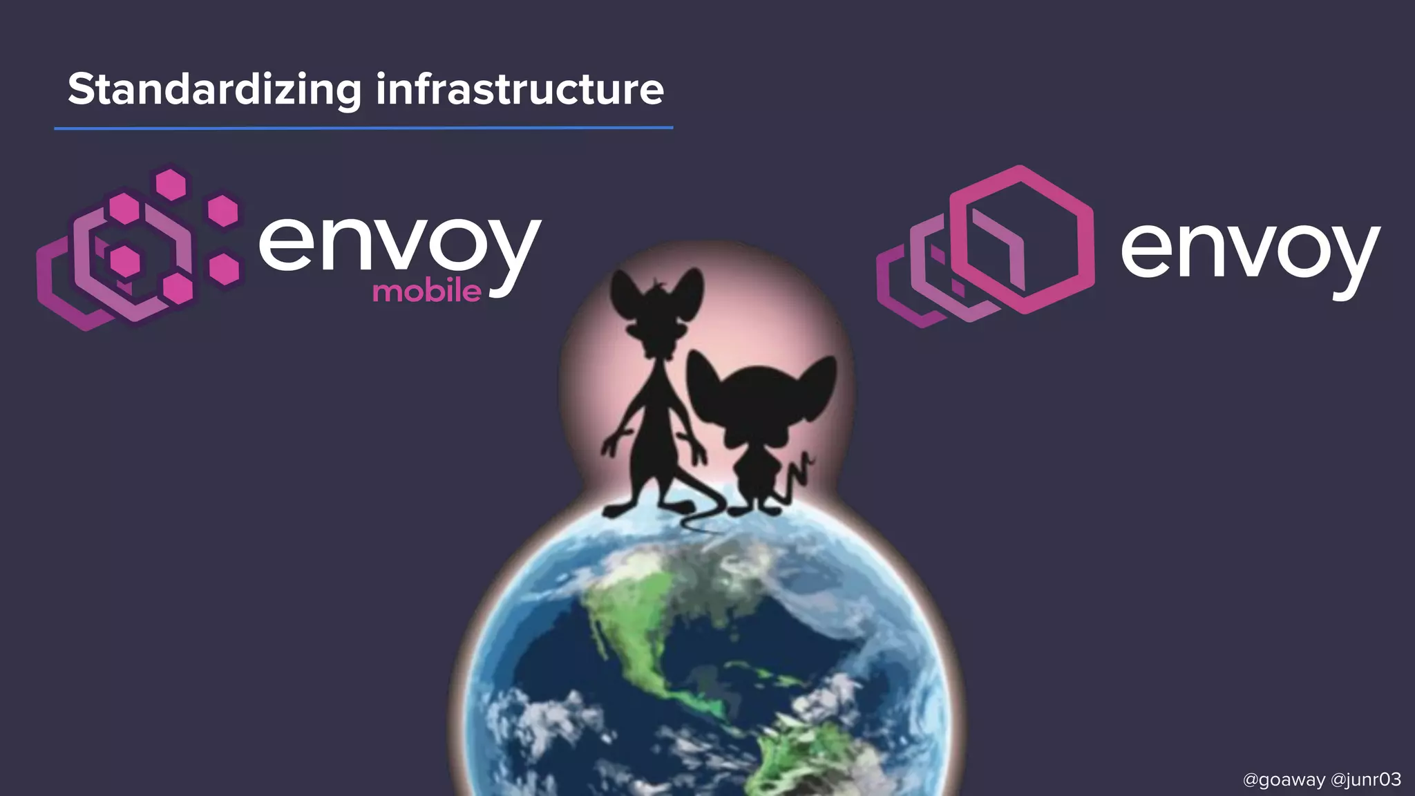 Standardizing infrastructure
@goaway @junr03
 