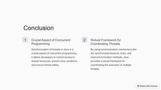 Synchronization of Threads: Connecting Threads in Java | PPT