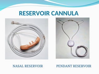 RESERVOIR CANNULA
NASAL RESERVOIR PENDANT RESERVOIR
 