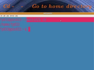 Cd -  -  Go to home directory 