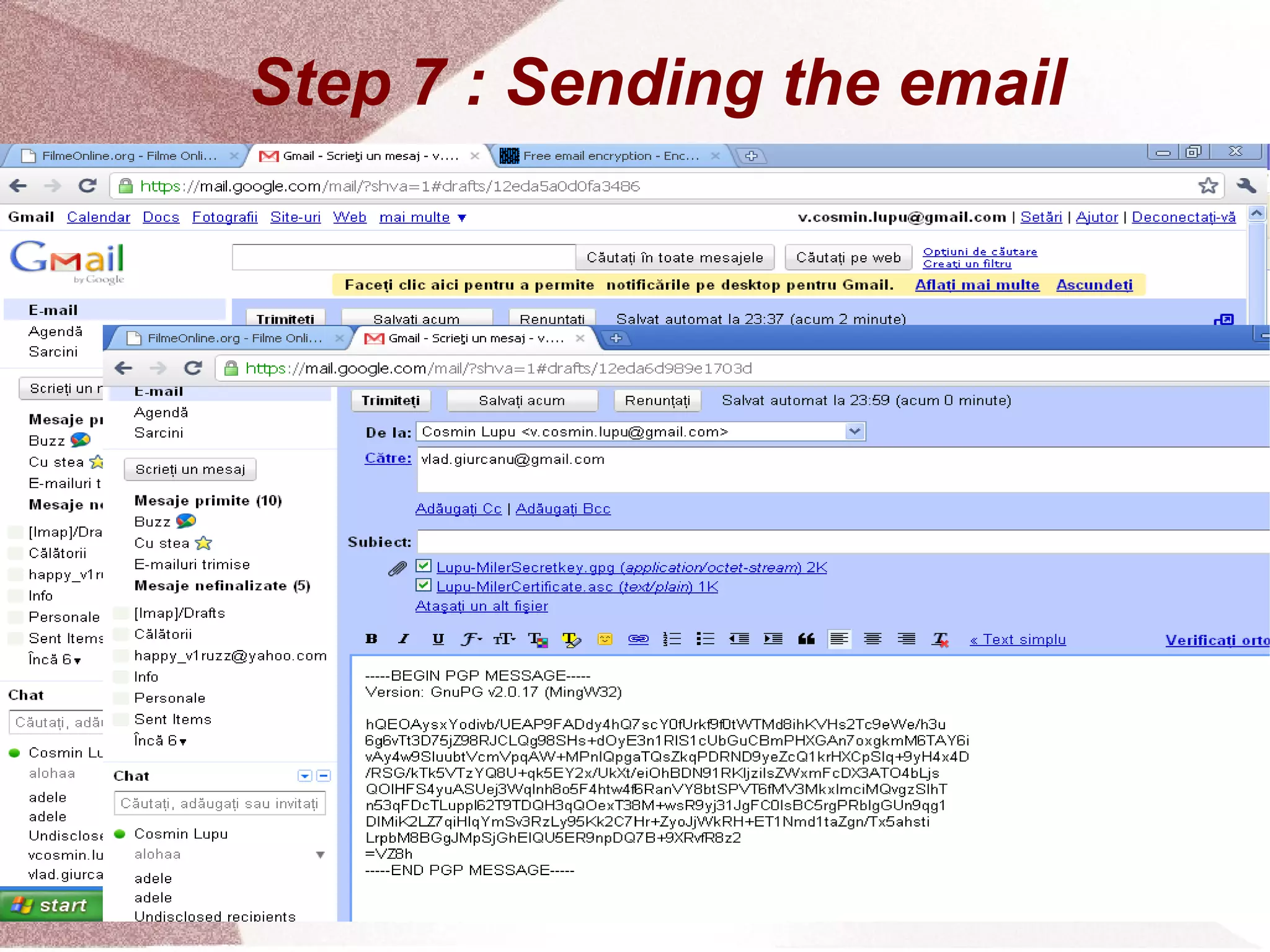 Step 7 : Sending the email 