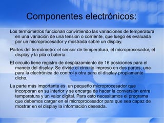 Partes del termómetro. 