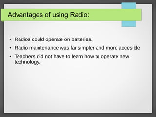 Radio Use Example Still Pictures, Recordings and Radio | ODP