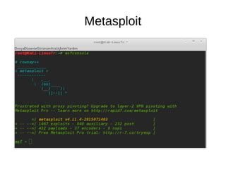 Bilgi Sistemleri Güvenliği Metasploit | PPT