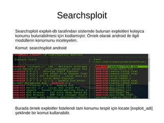 Searchsploit Bilgi Sistemleri Güvenliği Metasploit | ODP
