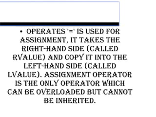 operators in c++ | PPT