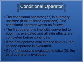 operators in c++ | ODP