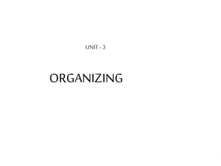 1
UNIT -3
ORGANIZING
 