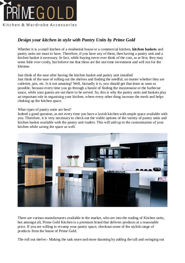 Design Your Kitchen In Style With Pantry Units By Prime Gold