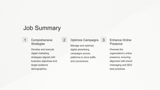 Digital Marketing Manager Job Description | PPTX