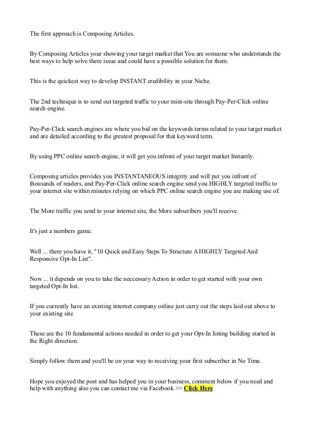 10 Quick And Easy Steps To Building A Highly Targeted And Responsive