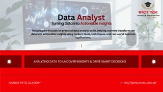 Professional Data Analyst Program – Turning Data into Actionable ...