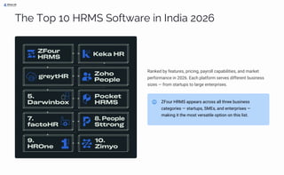 Top 10 HRMS Software in India 2026: Features, Pricing & Payroll ...