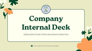 GREEN AERO TOURS' STORY AND GROWTH DIRECTION
Text-to-speech script of this resource is available.
 