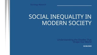 Understanding Social Inequality: Divides and Solutions in Modern ...