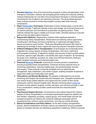 The Future of Kidney Transplantation and Recovery | PDF