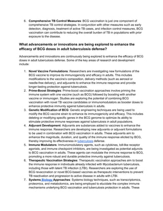 BCG Doses: The Shield Against Tuberculosis for Adults | PDF