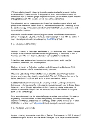Best Universities in Sweden for International Students 2022 | Answer | PDF