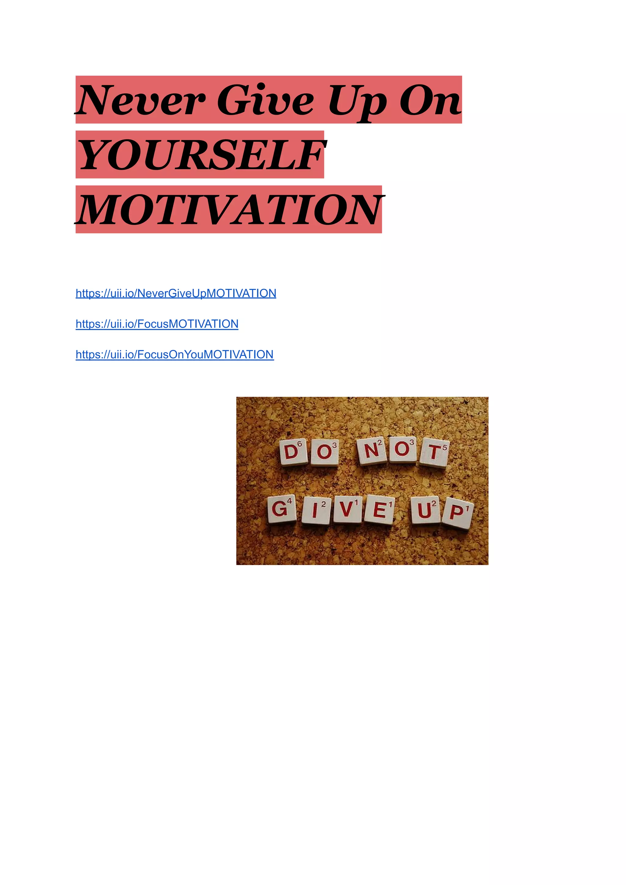 NEVER GIVE UP | PDF