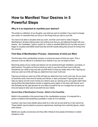 How to Manifest Your Desires in 5
Powerful Steps
Why is it so important to manifest your desires?
The world is a reflectio...