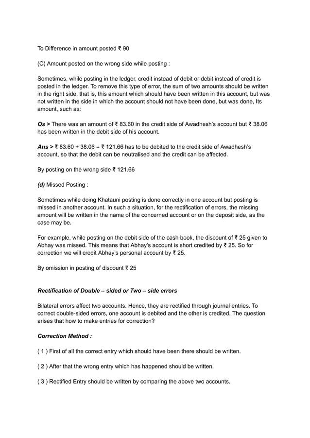 Meaning of Rectification of Errors | PDF