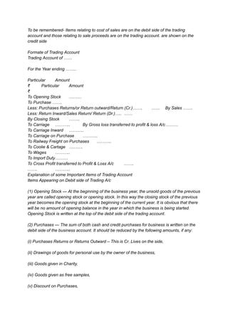 what is Trading account In accounting | PDF