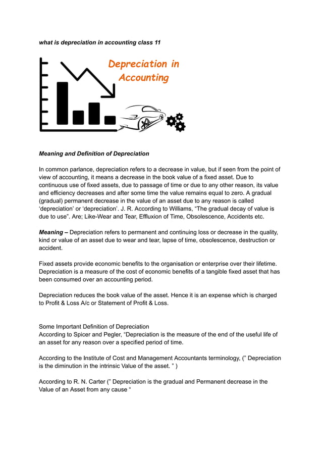 what is depreciation in accounting class 11 PDF