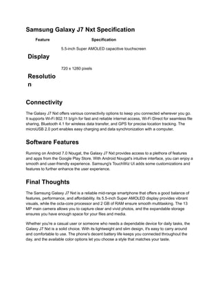 Samsung Galaxy J7 Nxt | PDF