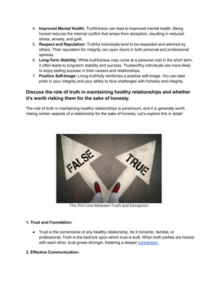 The Thin Line Between Truth and Deception | PDF