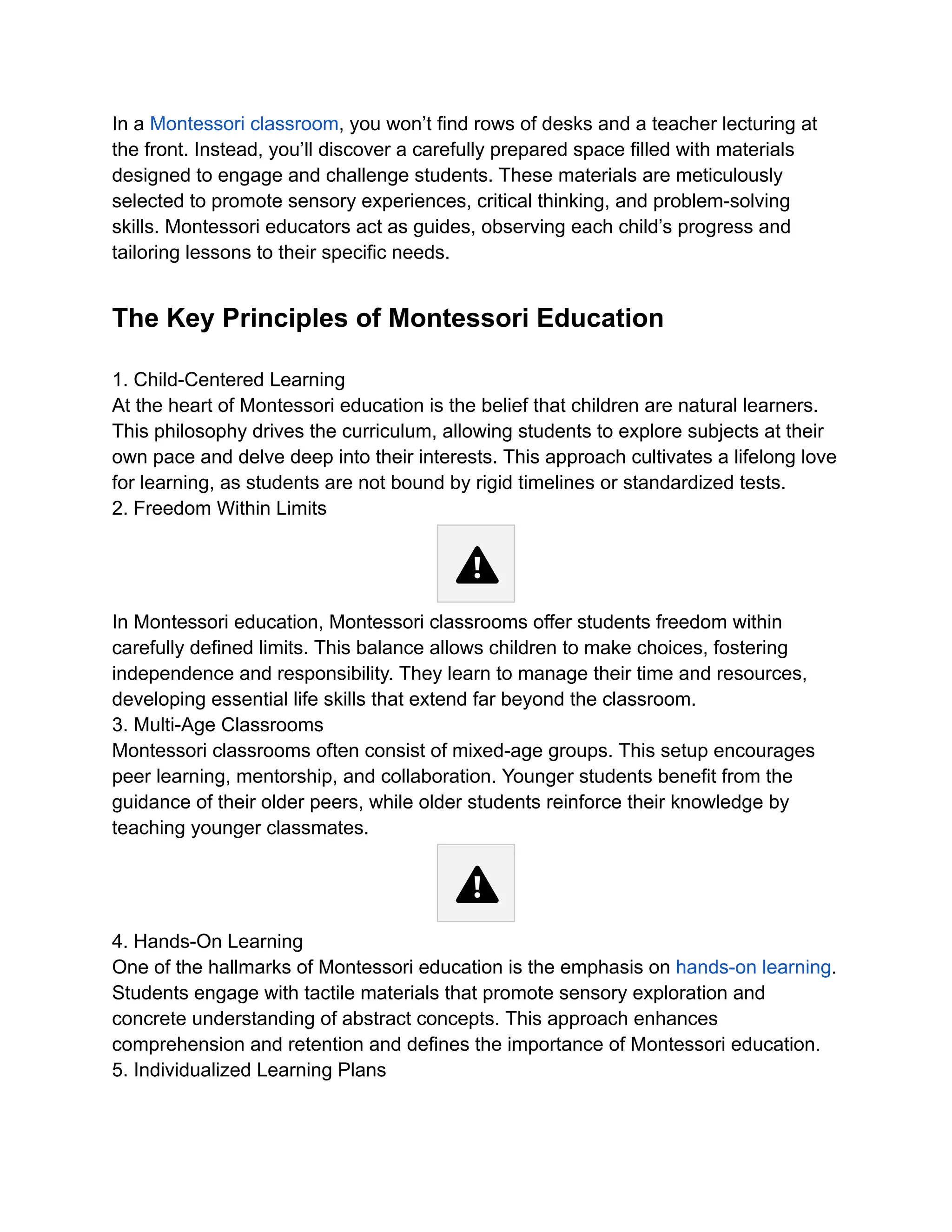 Importance of Montessori Education Unlocking a World | PDF