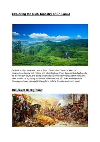 Exploring the Rich Tapestry of Sri Lanka | PDF