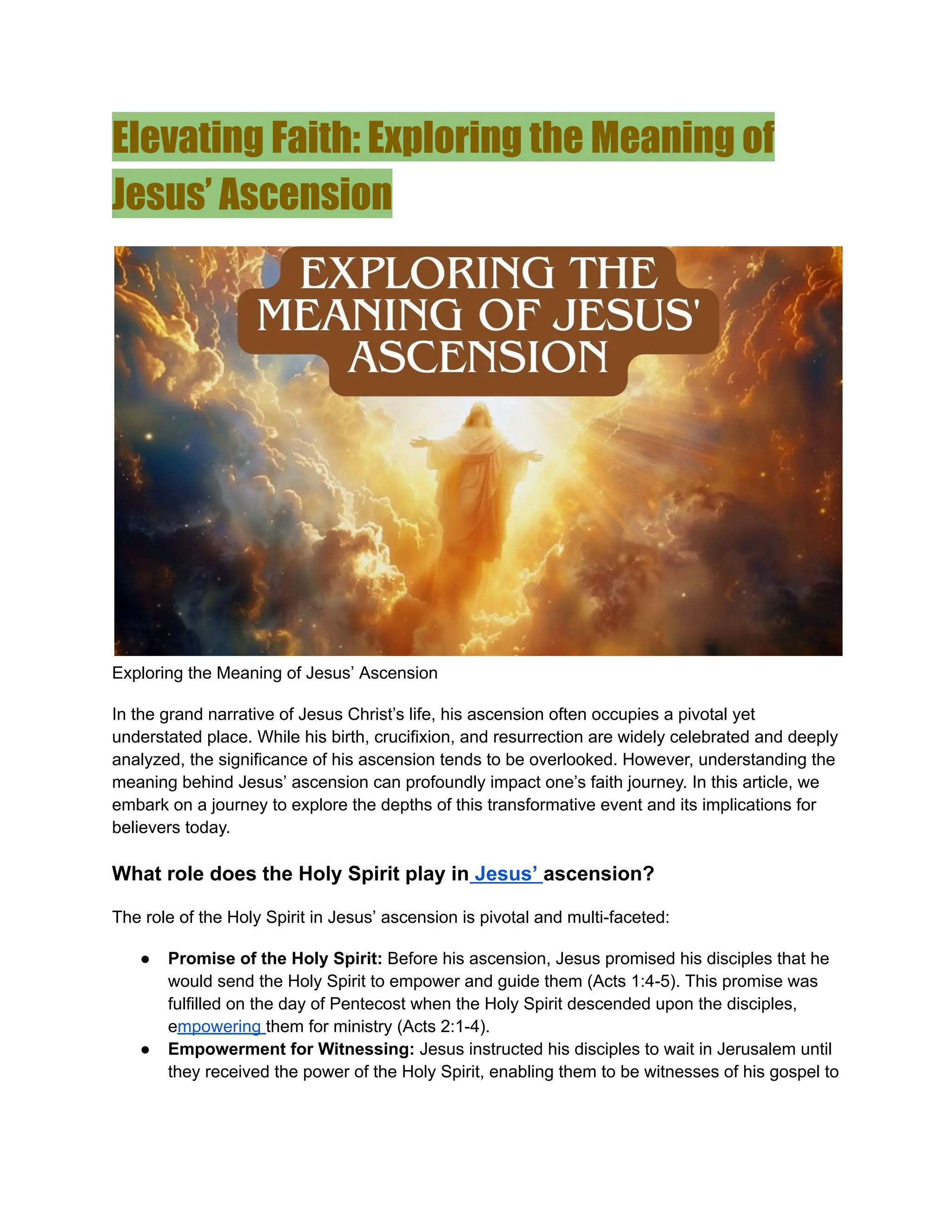 Exploring the Meaning of Jesus’ Ascension PDF