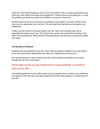 The Power of Gratitude: How Gratitude Can Change Your Life | PDF
