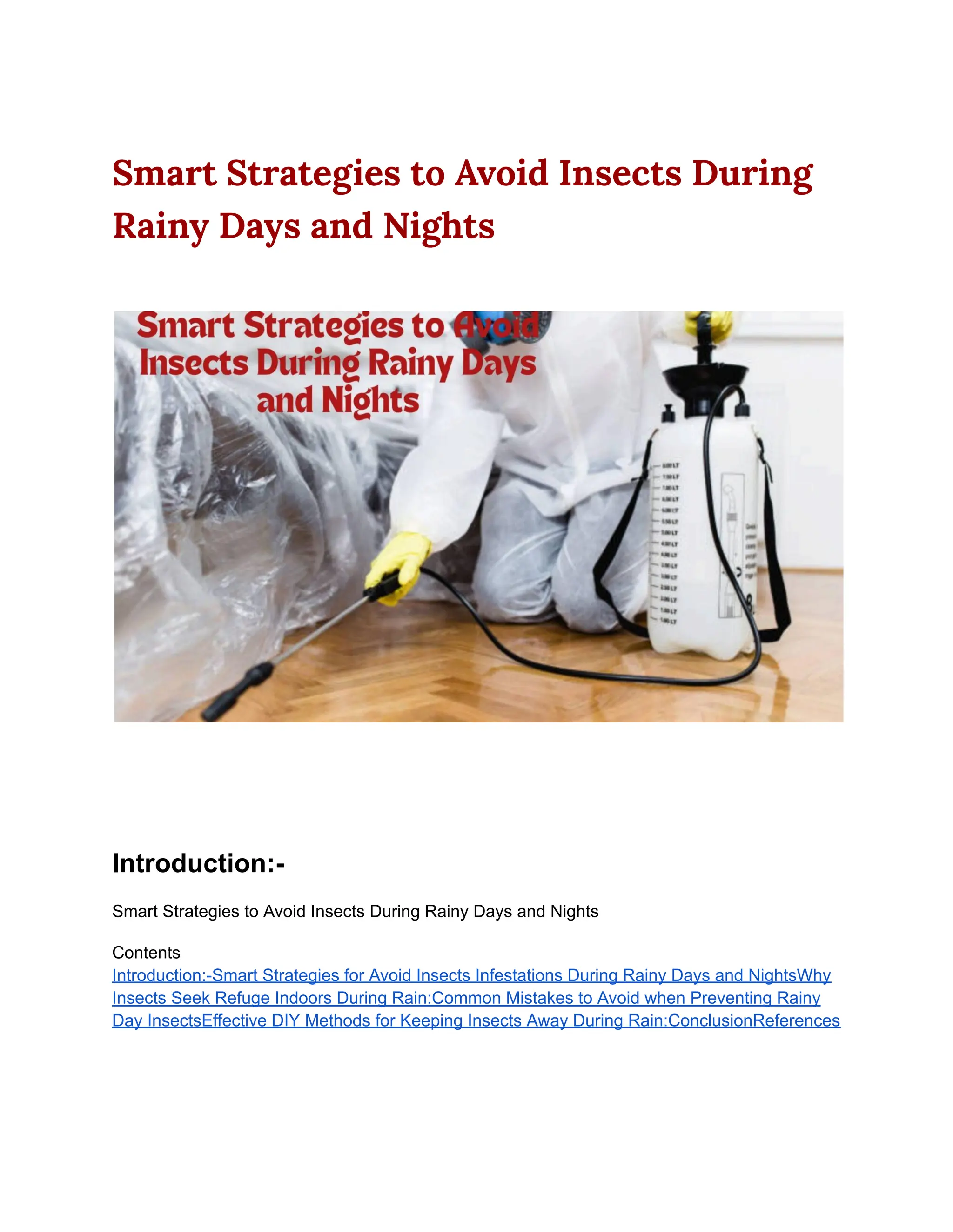 Smart Strategies to Avoid Insects During Rainy Days and Nights | PDF