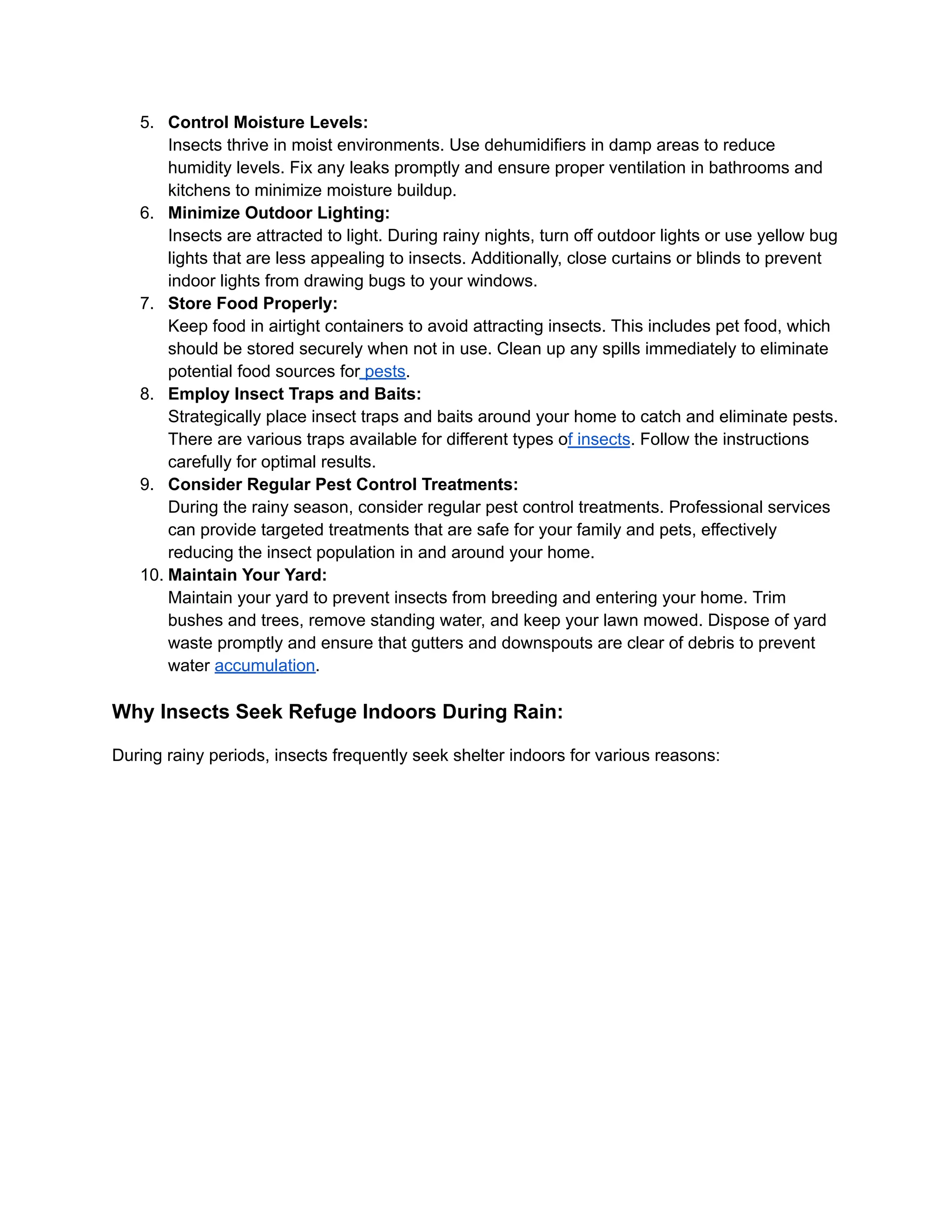 Smart Strategies to Avoid Insects During Rainy Days and Nights | PDF