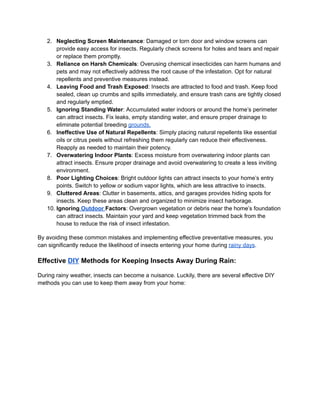 Smart Strategies to Avoid Insects During Rainy Days and Nights | PDF