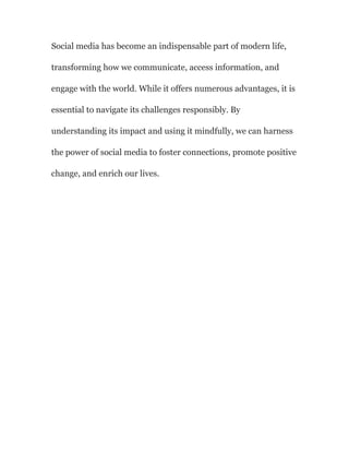 Understanding Social Media and its impact | PDF