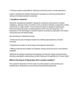 Profoundly Reshaping Top 7 Generative AI Models Shaping the Future of Technology | PDF ...