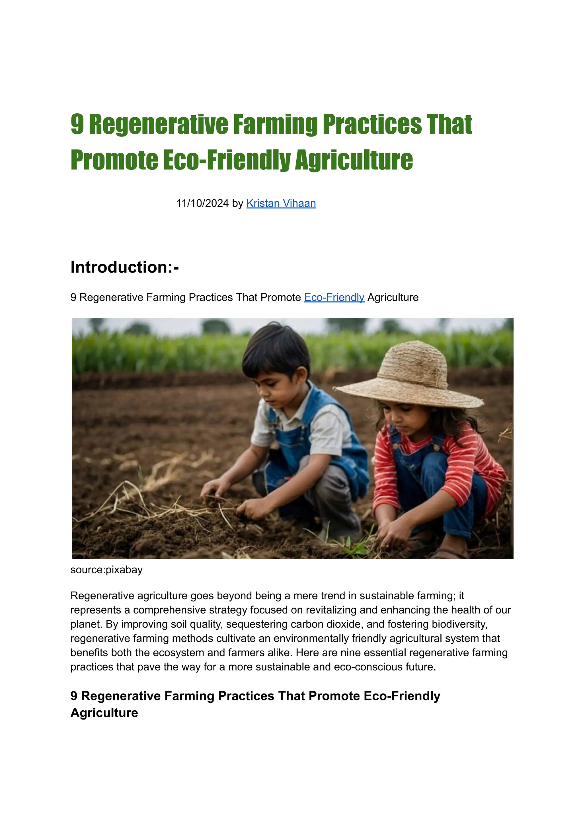 9 Regenerative Farming Practices That Promote Eco-Friendly Agriculture ...
