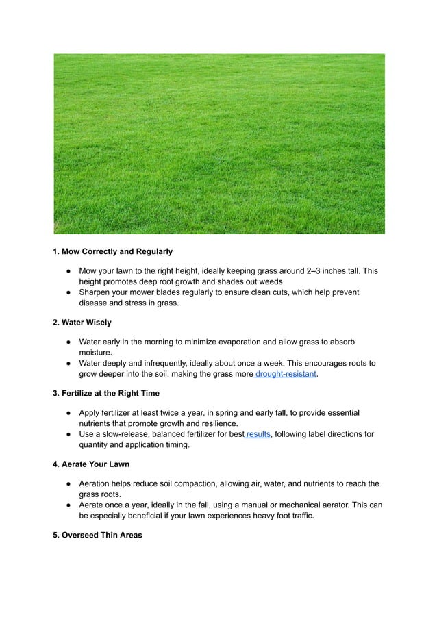 10 Quick Tips for Healthy Grass in Your Garden | PDF