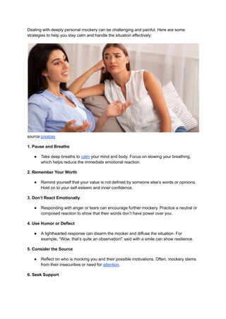 Mocking A Person Example 8 Ways to Stay Respectful When Someone Mocks You | PDF