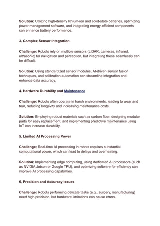 9 Challenges and Solutions in Robotics Hardware Development | PDF