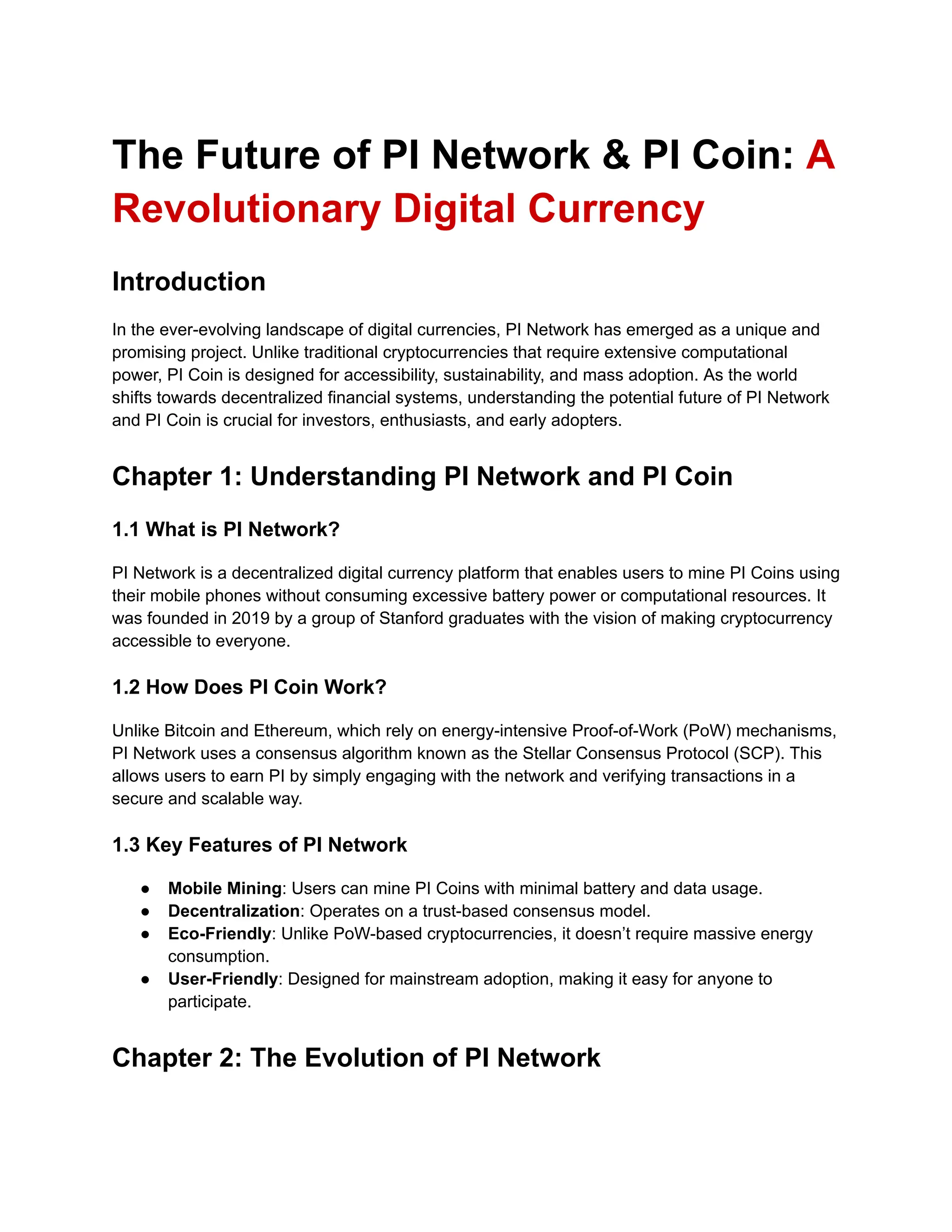 The Future of PI Network & PI Coin: A Revolutionary Digital Currency | PDF