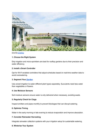 High-End Rooftop Irrigation Systems photo