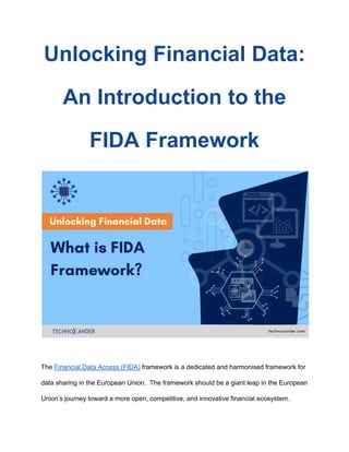Fida Rp Unlocking Financial Data: An Introduction to the FIDA Framework | PDF