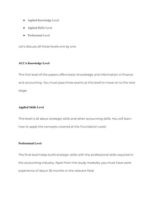 ACCA: What Is It? Qualifications, Course Information, and Career Path | PDF