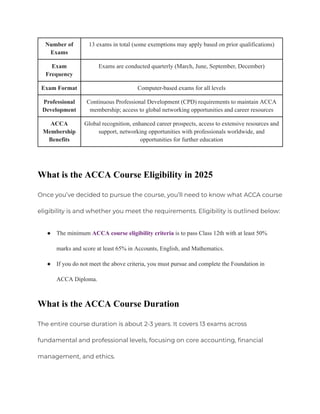 ACCA: What Is It? Qualifications, Course Information, and Career Path | PDF