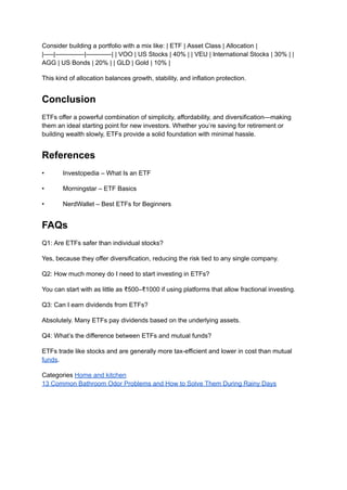 5 Key Reasons Why ETFs Are Perfect for First-Time Investors | PDF