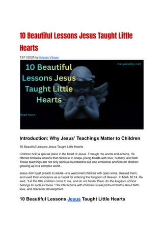 🌟 10 Beautiful Lessons Jesus Taught Little Hearts | PDF