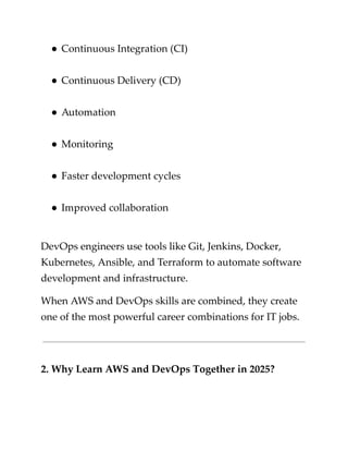 Top AWS and DevOps Course to Boost Your IT Career 2025 | PDF
